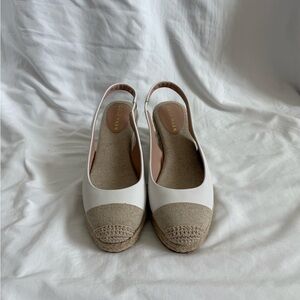 Cole‎ Haan Women's Cream and Tan Espadrille Slingbacks